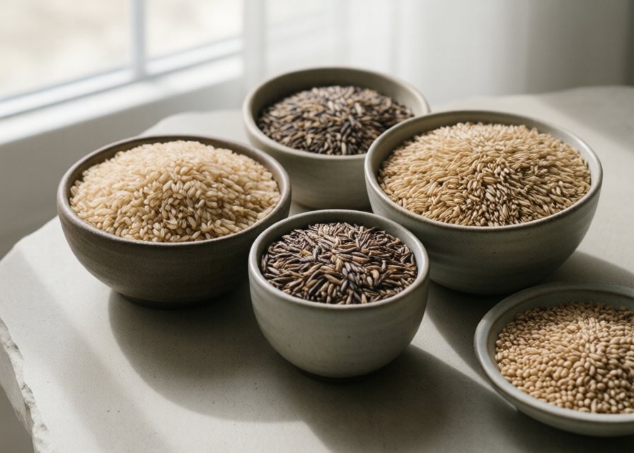 Brown rice, quinoa and other grains