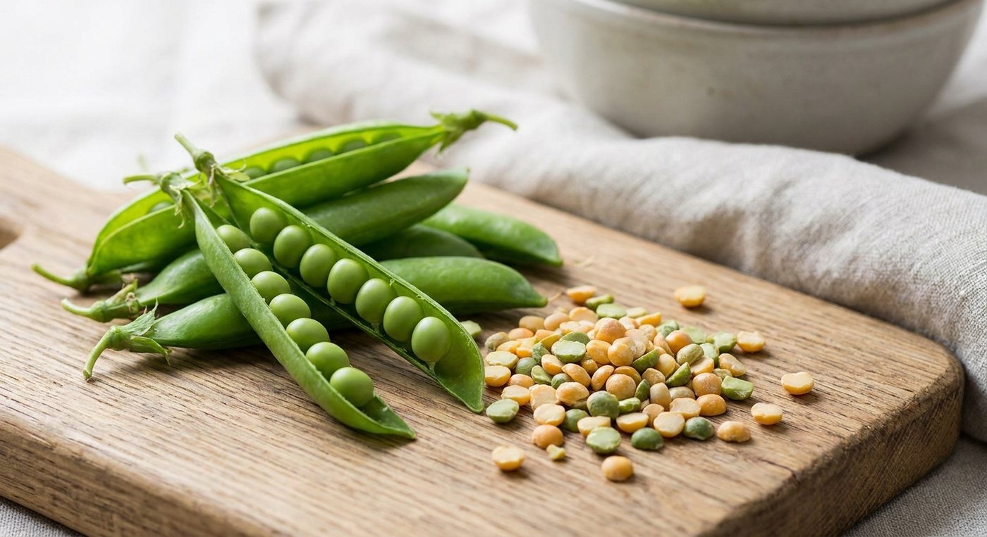Green peas and chickpeas