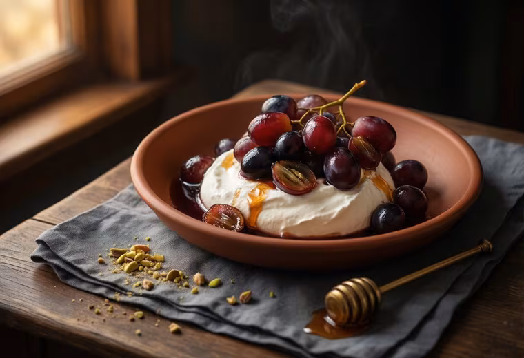 Autumn Roasted Grapes with Honeyed Whipped Ricotta