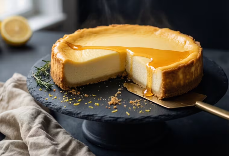 Baked Lemon Ricotta Cheesecake with Honey and Thyme