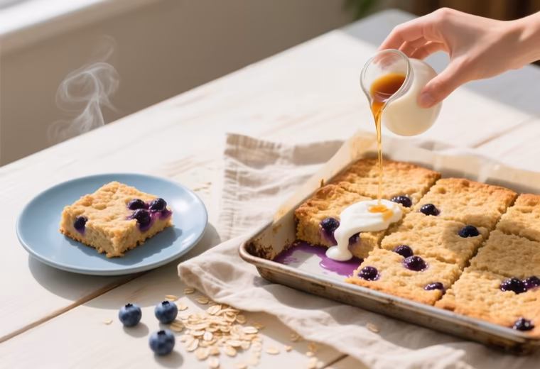 Blueberry-Flax Sheet-Pan Baked Oats