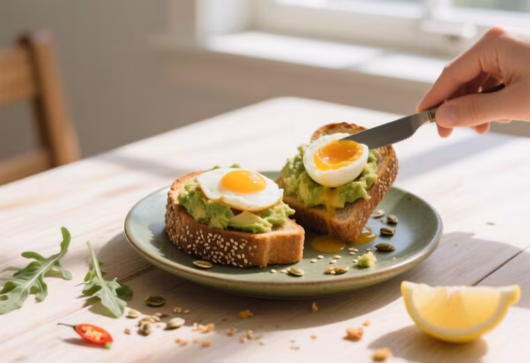 California Loaded Avocado Toast with Jammy Egg & Sprouts