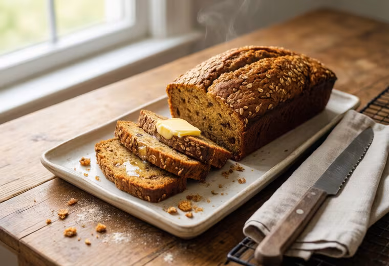 Caribbean Plantain & Oat Breakfast Loaf (Vegan, GF, No Added Sugar)