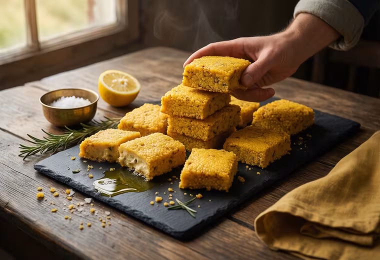 Crispy Baked Rosemary Chickpea Squares