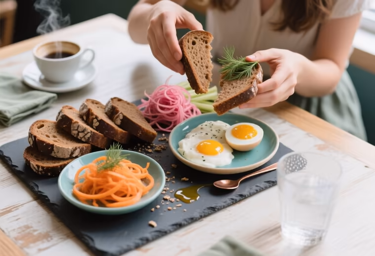 Danish Smørrebrød Brunch Board with Rye, Jammy Eggs & Quick-Pickled Spring Vegetables