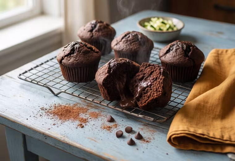 Double Chocolate Zucchini Muffins