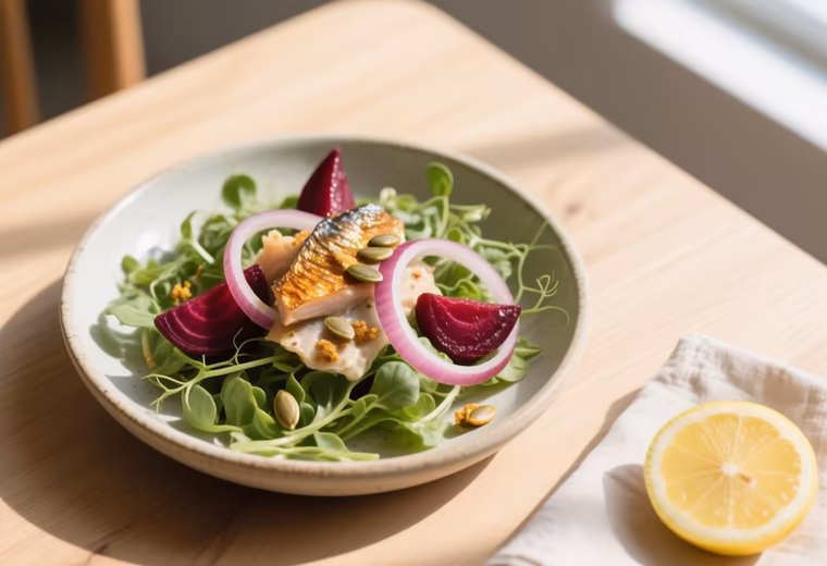Flaked Mackerel & Beetroot Spring Salad