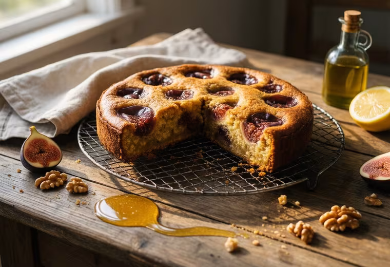 Greek Island Fig & Walnut Olive-Oil Snack Cake