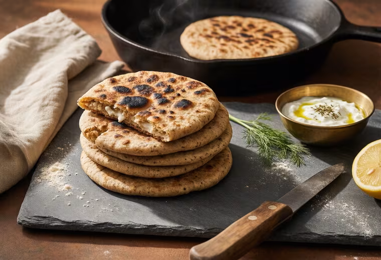 Greek Yogurt Whole Wheat Flatbreads (Skillet Lagana Style)