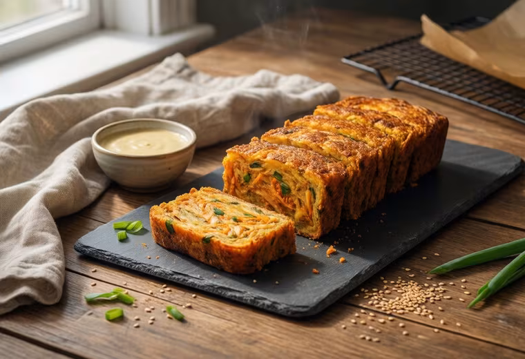 Kimchi-Scallion Baked Pancake Squares (Gluten-Free, Vegetarian)
