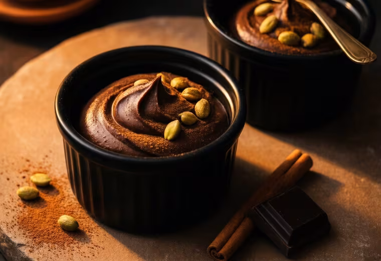 Mexican Chocolate Avocado Mousse with Cinnamon and Toasted Pepitas