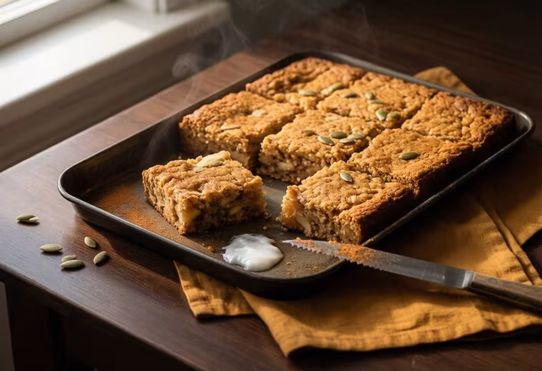 Nordic Rye, Apple & Skyr Breakfast Tray Bake