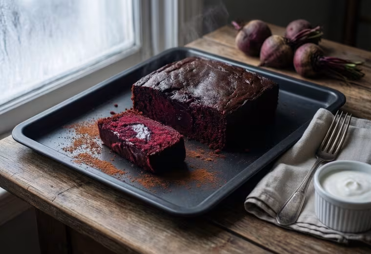 Nordic Rye & Beet Chocolate Snack Cake