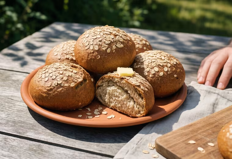 Oat & Oat-Bran Rolls with Honey