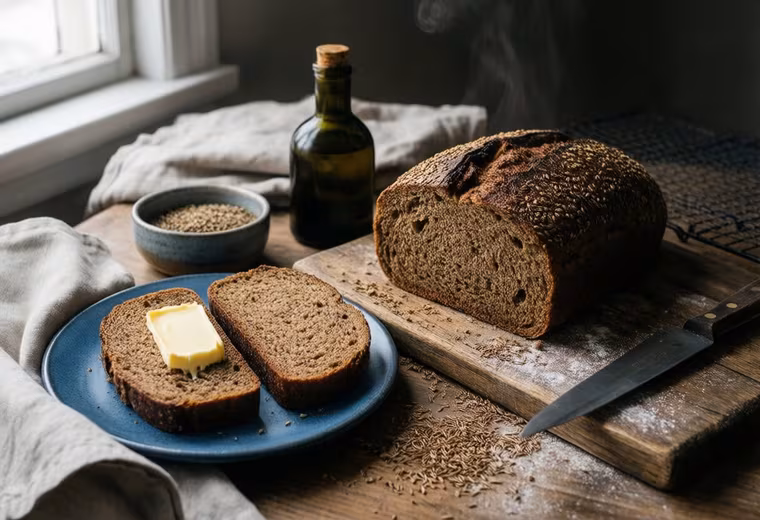 Overnight Polish Buckwheat–Rye Loaf with Caraway