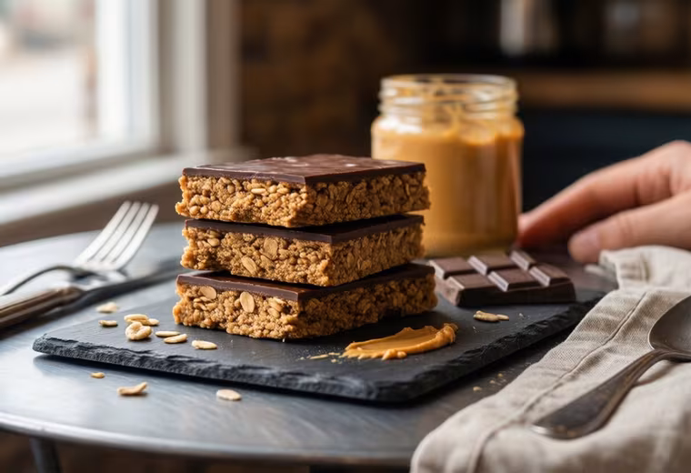 No-Bake Peanut Butter & Chocolate Protein Bars