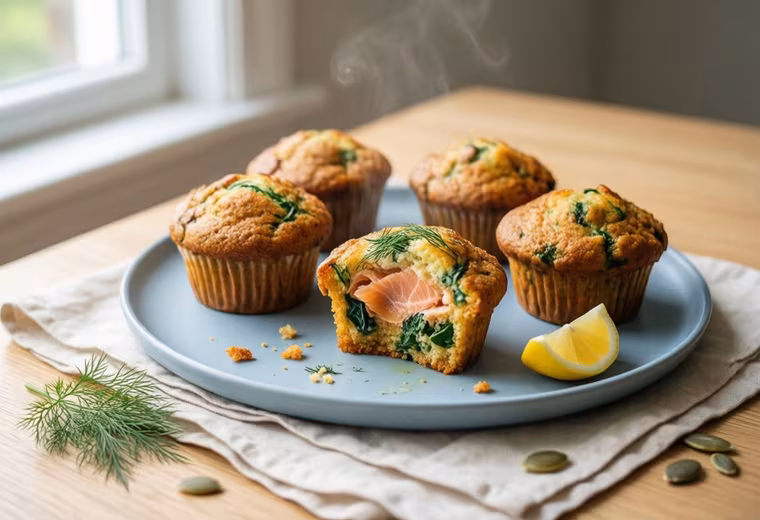 Smoked Salmon, Oat & Dill Protein Muffin Cups