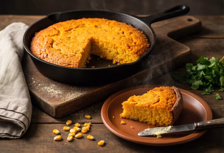 Southwest Skillet Sweet Potato Cornbread (Gluten-Free, Vegetarian)
