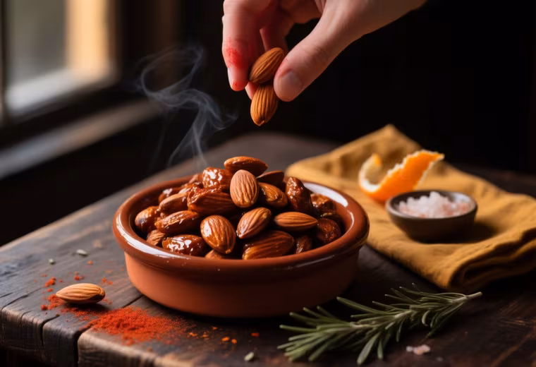 Spanish Smoked Paprika Almonds with Rosemary and Orange