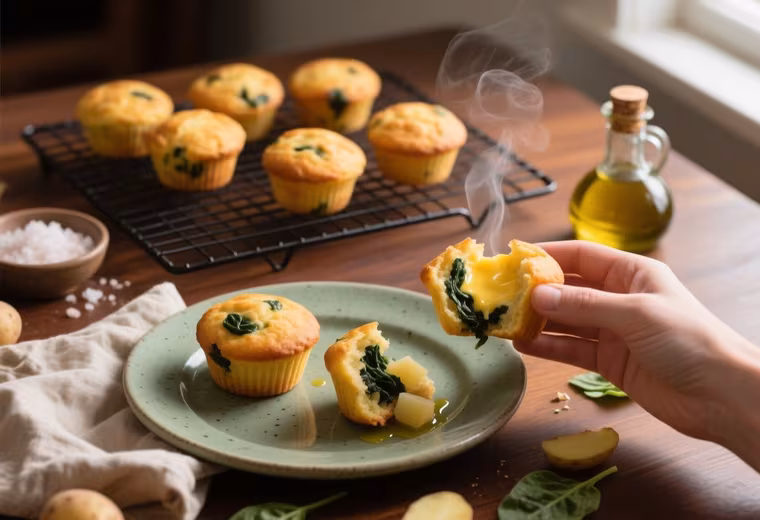 Spanish Tortilla Breakfast Muffins with Potato & Spinach