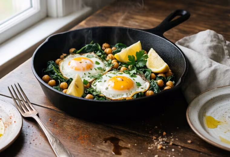 Spanish‑Style Smoky Chickpea & Spinach Lunch Skillet