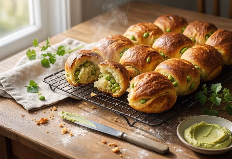 Spring Edamame & Whole-Wheat Pull-Apart Rolls (Vegan, Higher-Protein)