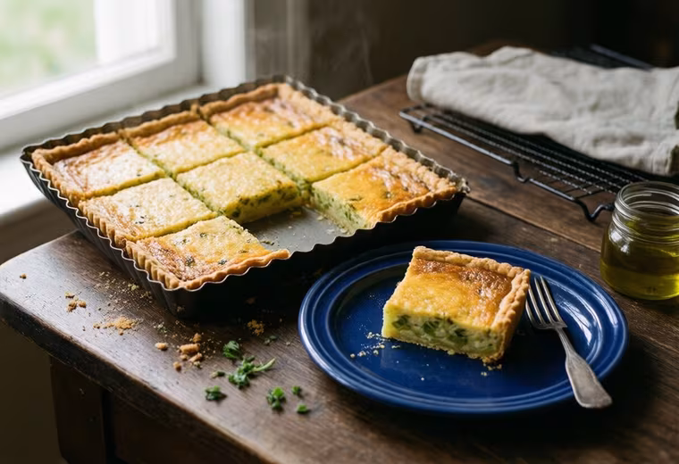 Spring Leek & Cottage Cheese Crustless Tart Squares (Gluten-Free)