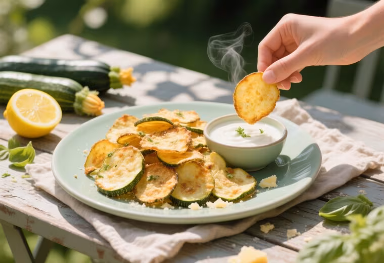 Summer Baked Parmesan Zucchini Chips
