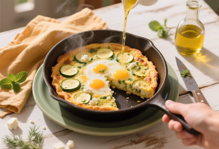 Summer Zucchini and Herb Frittata with Feta