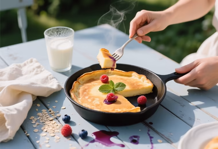 Swedish Cottage-Cheese Oven Pancake with Summer Berries