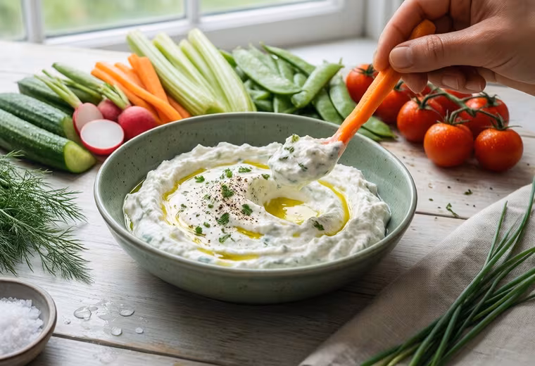 Whipped Cottage Cheese Ranch with Crudité