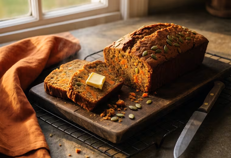 Wholemeal Carrot, Cheddar & Pumpkin Seed Quick Loaf