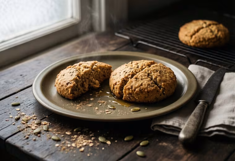 Winter Oat‑Bran + Pumpkin‑Seed Soda Scones