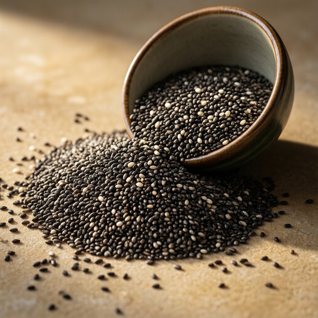 Close-up of chia seeds