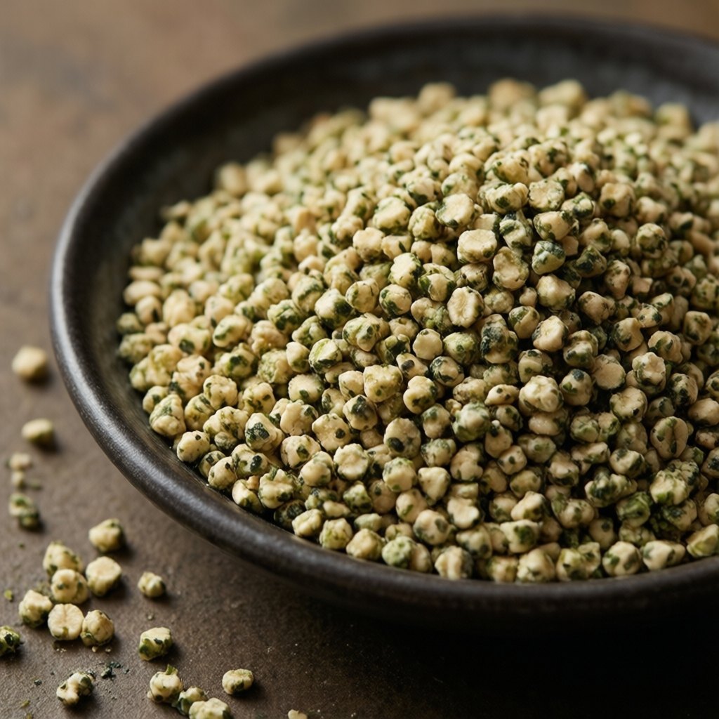 Close-up of hulled hemp hearts