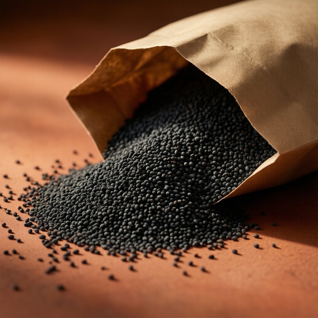 Close-up of black nigella seeds