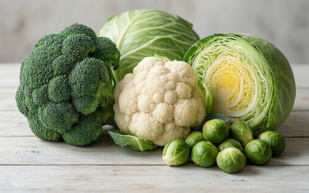 Cruciferous vegetables: broccoli and cauliflower