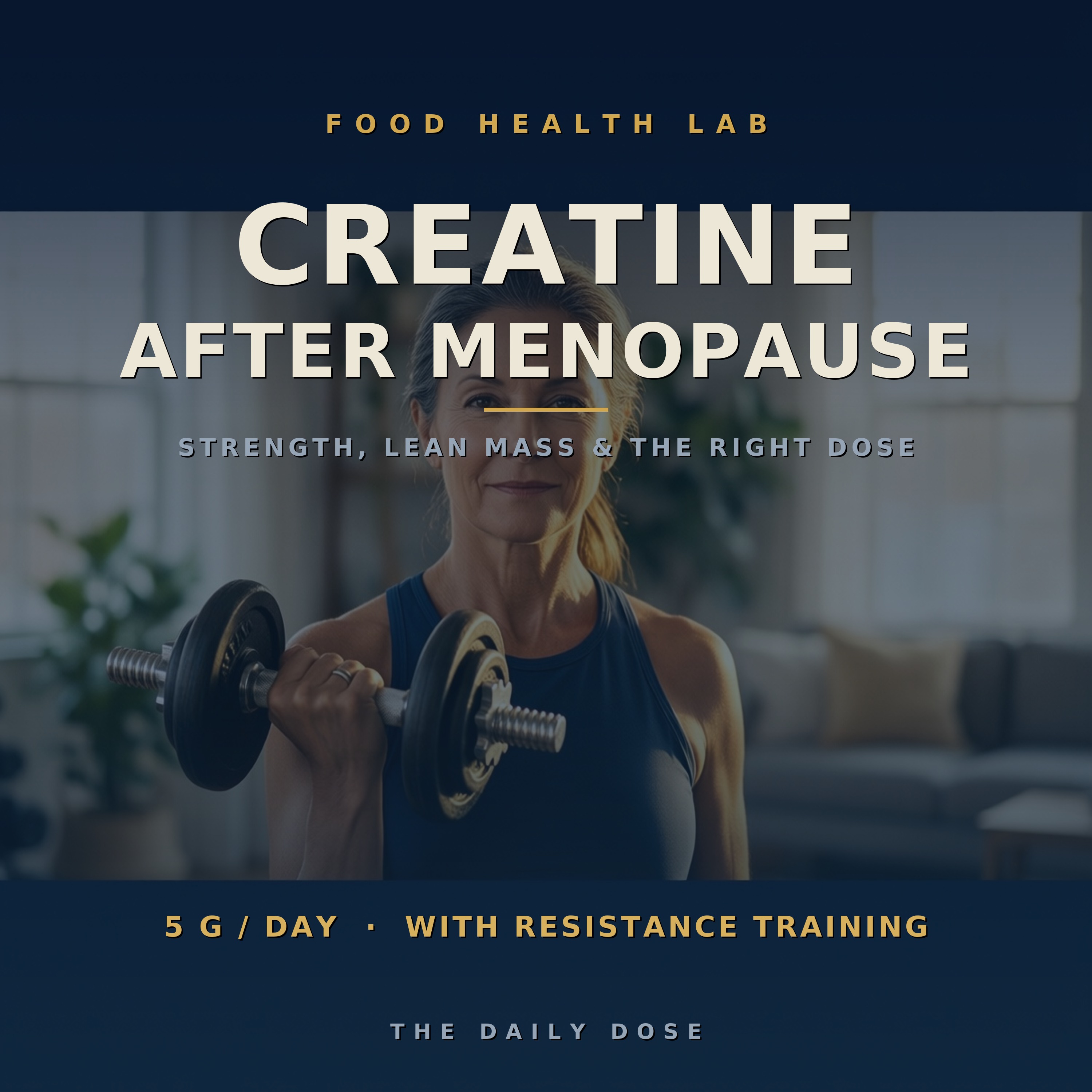 Episode cover: Creatine After Menopause: Strength, Lean Mass, and the Dose That Matters
